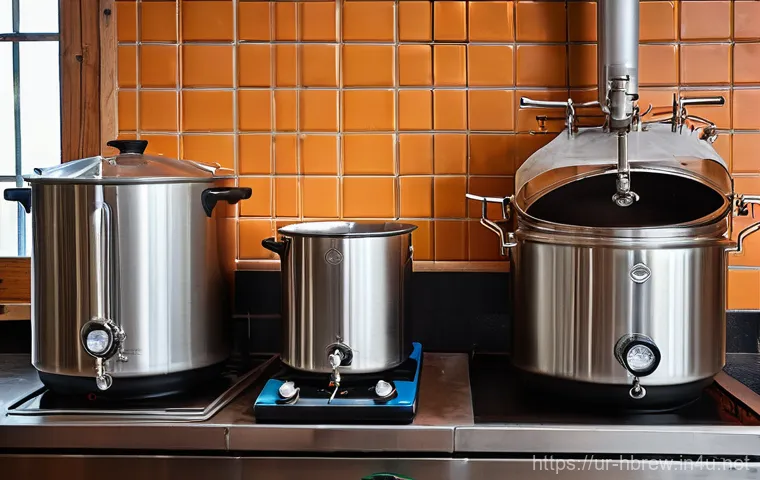 홈메이드 벨기에식 맥주 제조 - **Prompt 1: "The Art of Mashing - A Homebrewer's Kitchen"**
    "A clean and meticulously organized ...