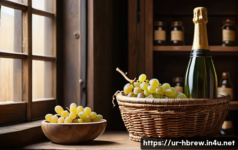 홈메이드 샴페인 만들기 - A traditional champagne-making setup in a cozy home environment reflecting South Asian culture, feat...